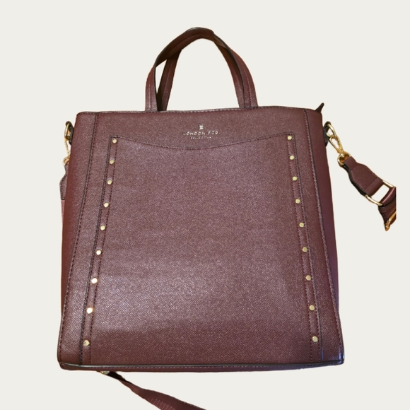 100th Anniversay London Fog Sophia Studded Tote Bag In Plum - Picture 7 of 17